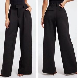 Good American Scuba Black Wide-Leg Trousers